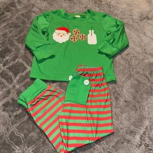 Dapperly Done Designs Christmas Holiday Santa Milk & Cookies Appliqué PJs sz 2